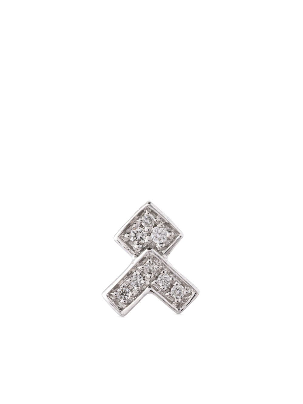 STATEMENT PARIS 18K白金 Rockaway 钻石耳钉 - 白色