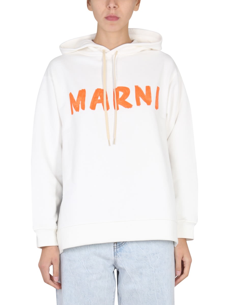 Marni徽标连帽衫