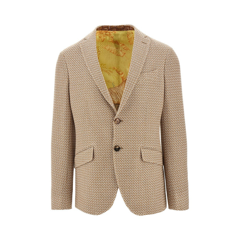 ETRO Mouliné tweed single-breasted jacket Man 46
