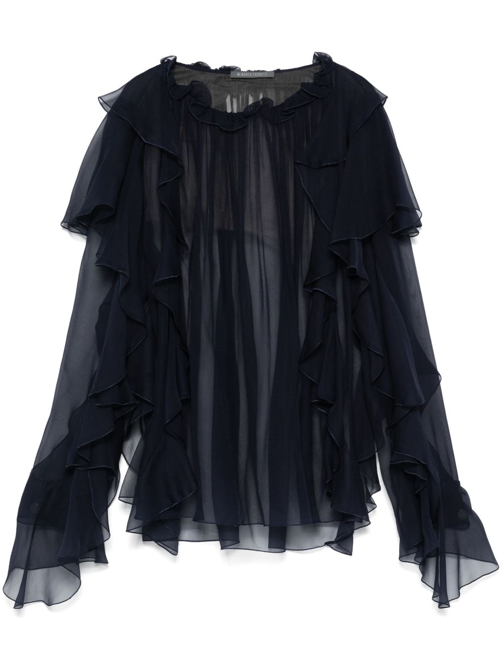 Alberta Ferretti 雪纺罩衫 - 蓝色