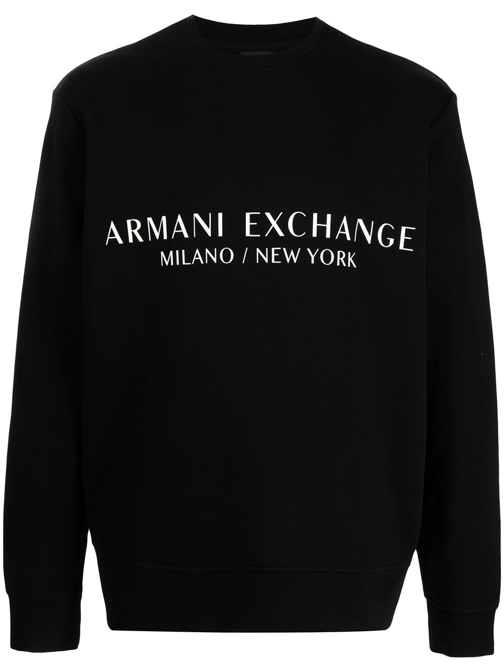 Armani Exchange logo圆领卫衣 - 黑色