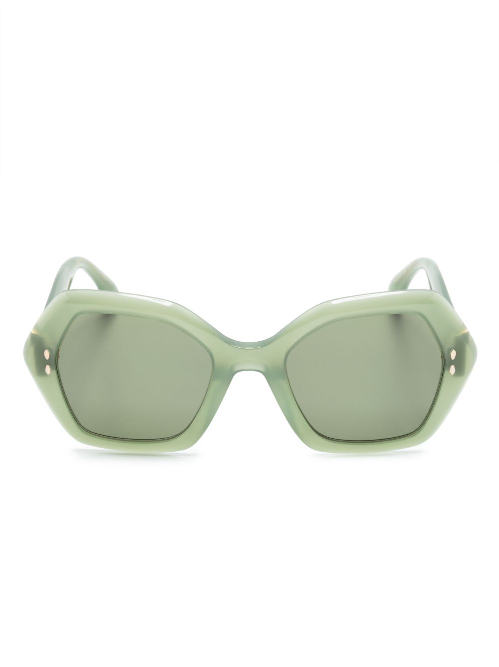 Isabel Marant Eyewear 有色镜片超大框太阳眼镜 - 绿色