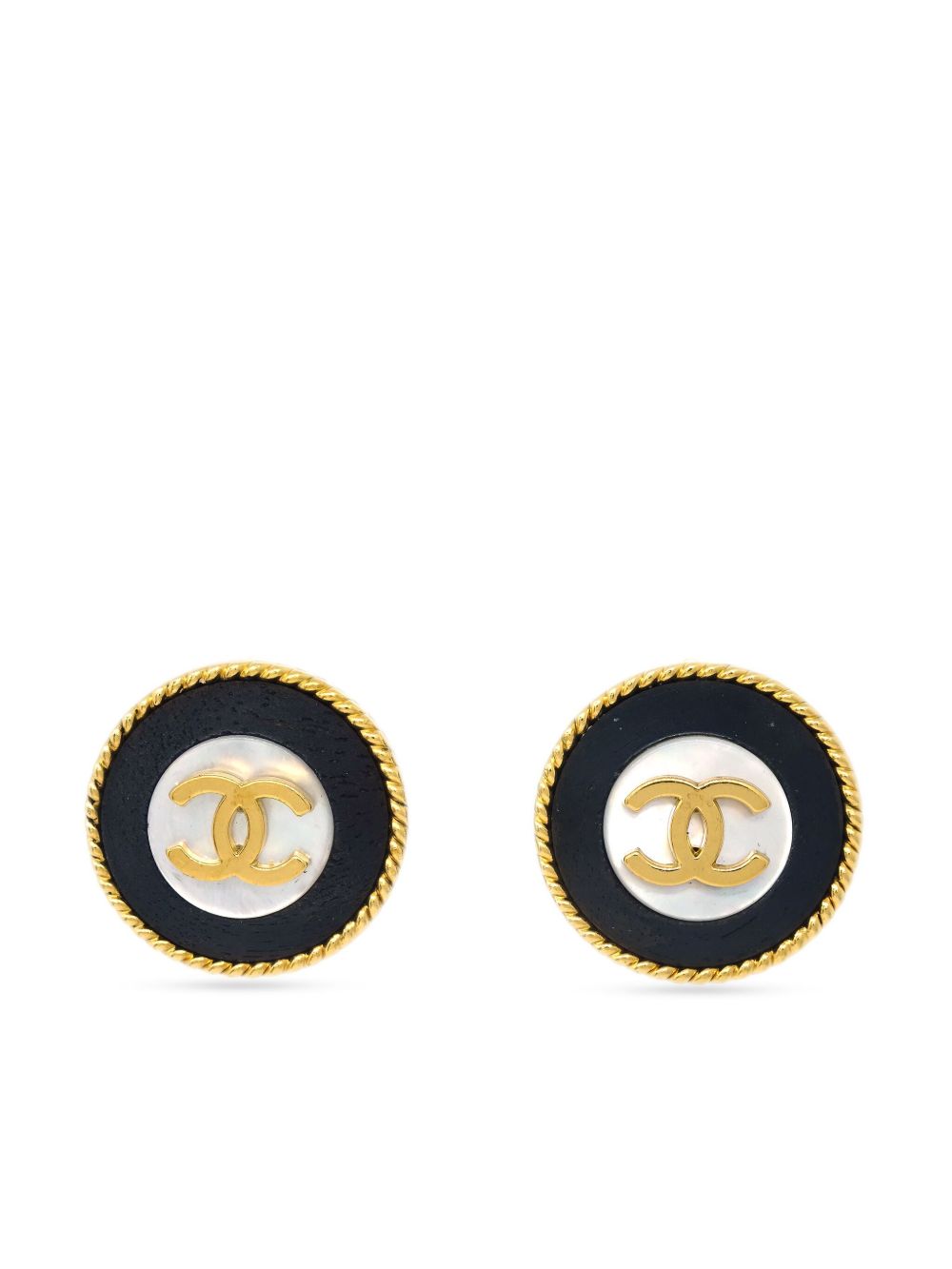 CHANEL Pre-Owned Button 夹扣式耳环（1996年典藏款） - 金色
