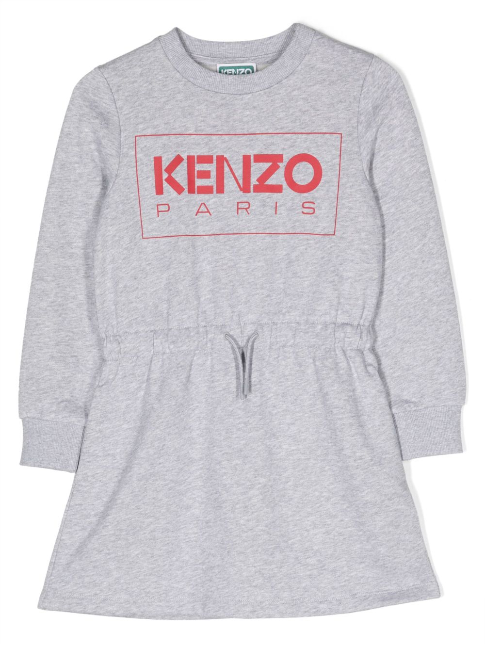 Kenzo Kids logo印花连衣裙 - 灰色