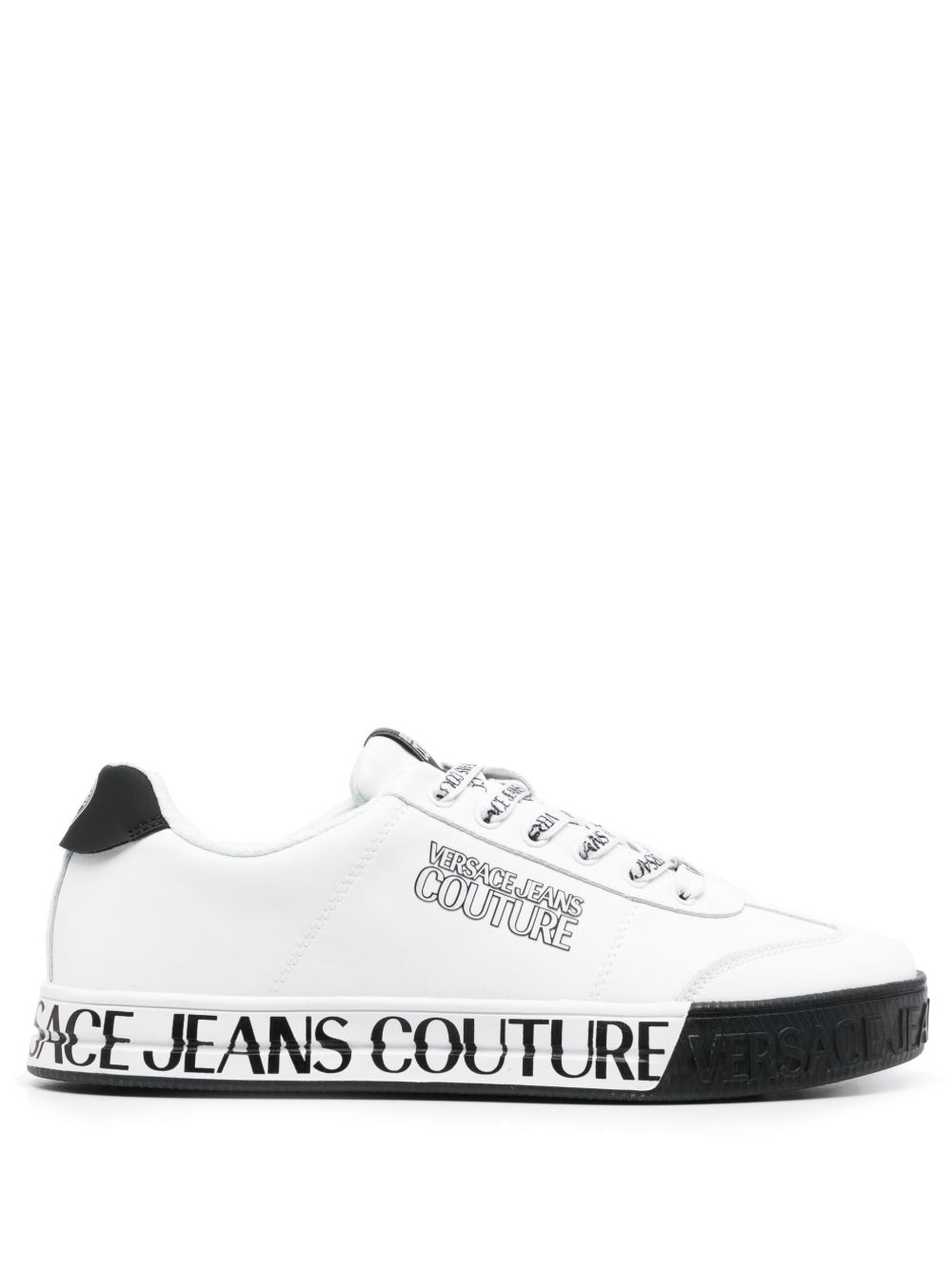 Versace Jeans Couture logo印花皮质低帮运动鞋 - 白色