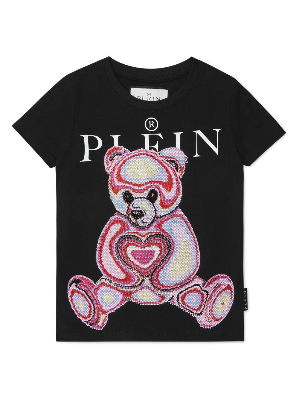 Philipp Plein Junior 泰迪熊印花棉T恤 - 黑色