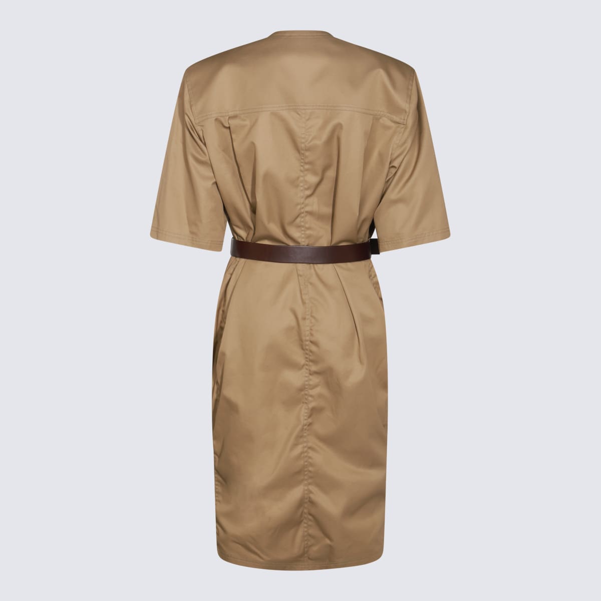 Saint Laurent Beige Cotton Midi Dress
