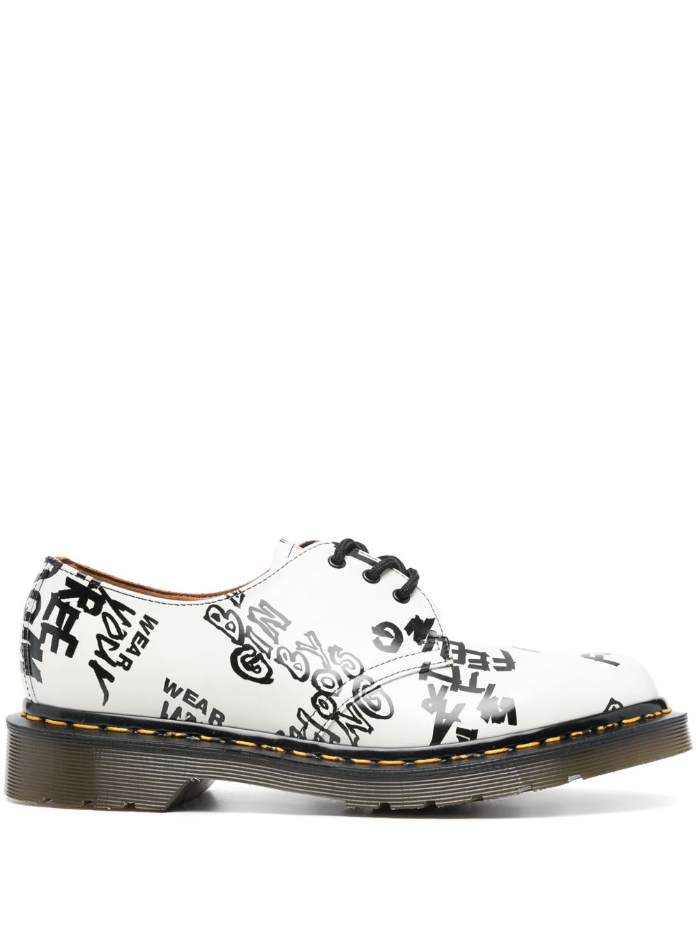 Comme Des Garçons Comme Des Garçons x Dr. Martens 文字印花德比鞋 - 白色