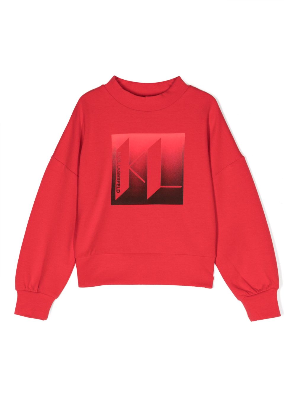 Karl Lagerfeld Kids logo印花棉混纺卫衣 - 红色