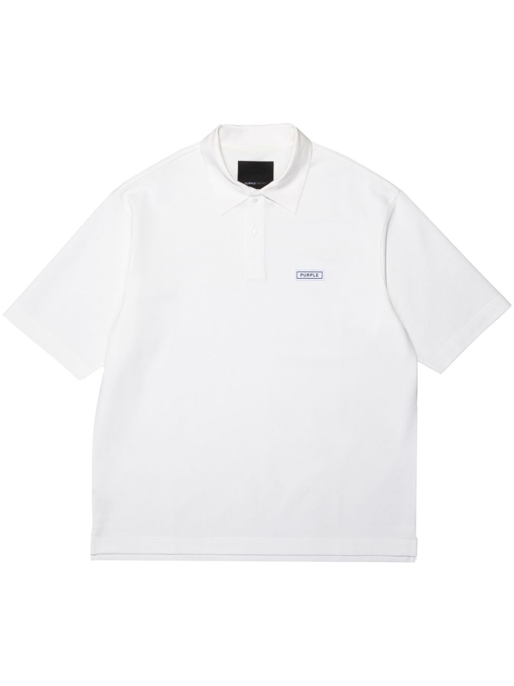Purple Brand 标贴珠地布polo衫 - 白色