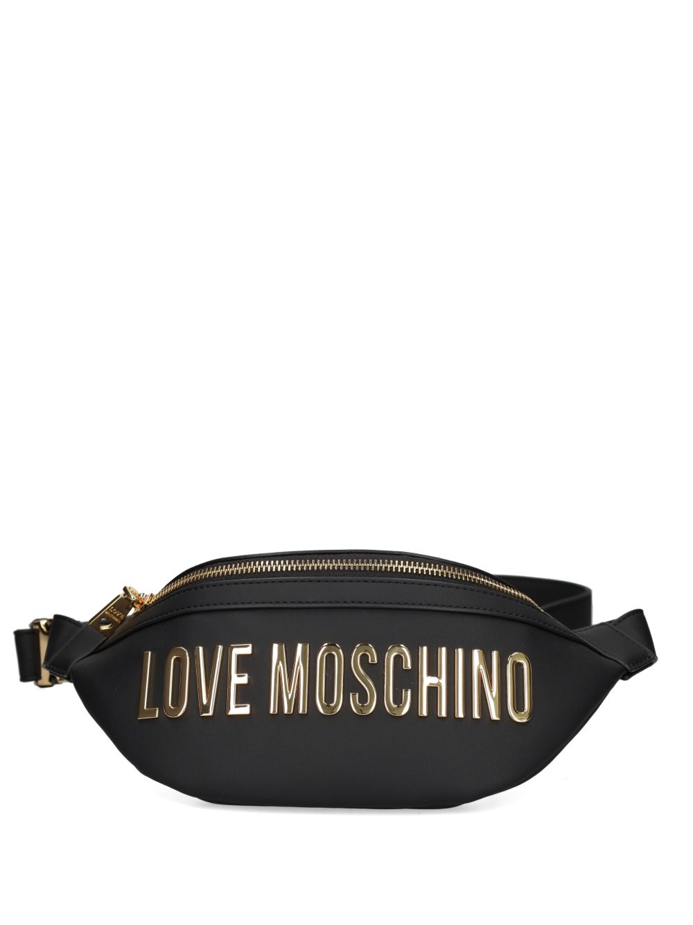 Love Moschino logo字母腰包 - 黑色
