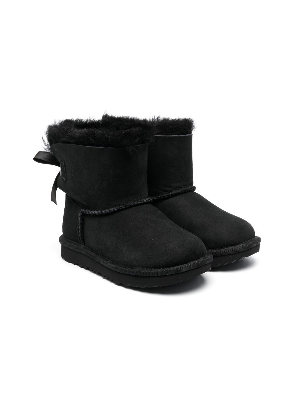UGG Kids 绒面皮及踝靴 - 黑色