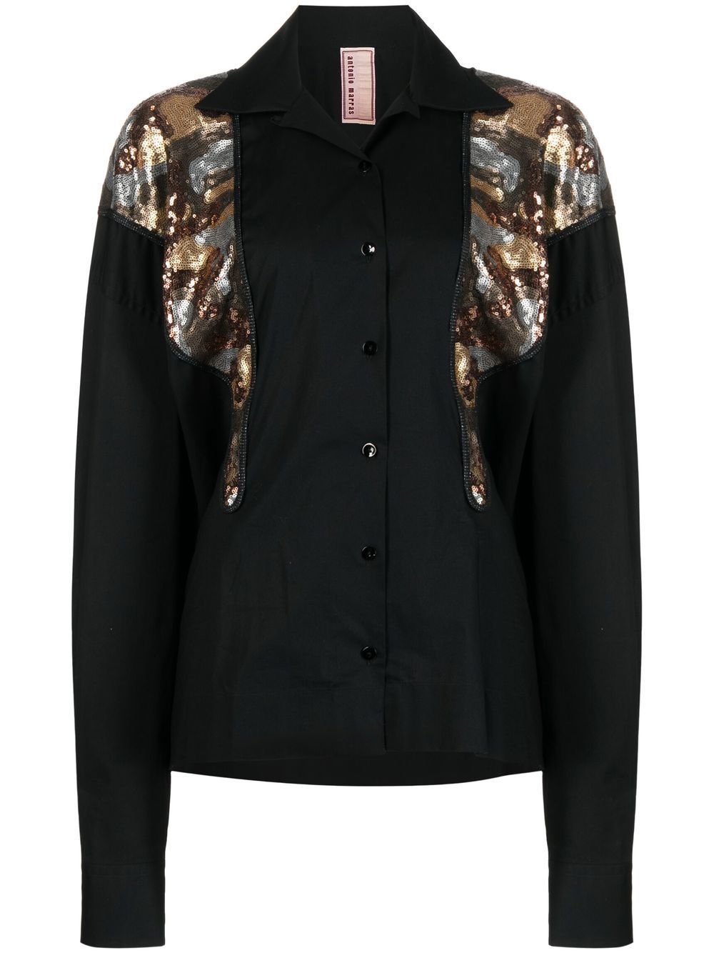 Antonio Marras Dolly 亮片拼接衬衫 - 黑色