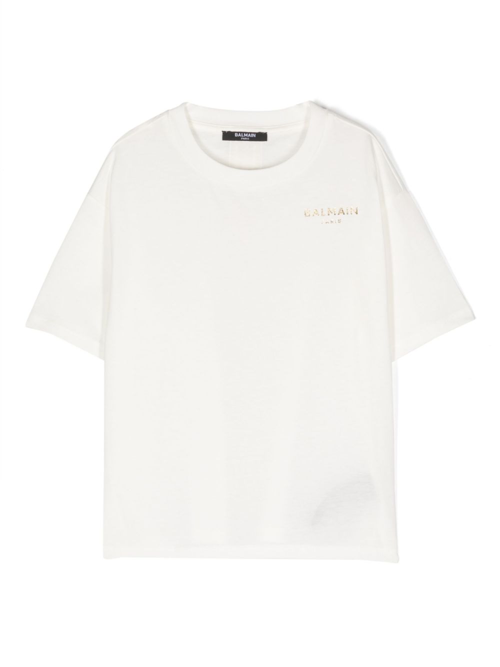 Balmain Kids logo印花棉T恤 - 白色