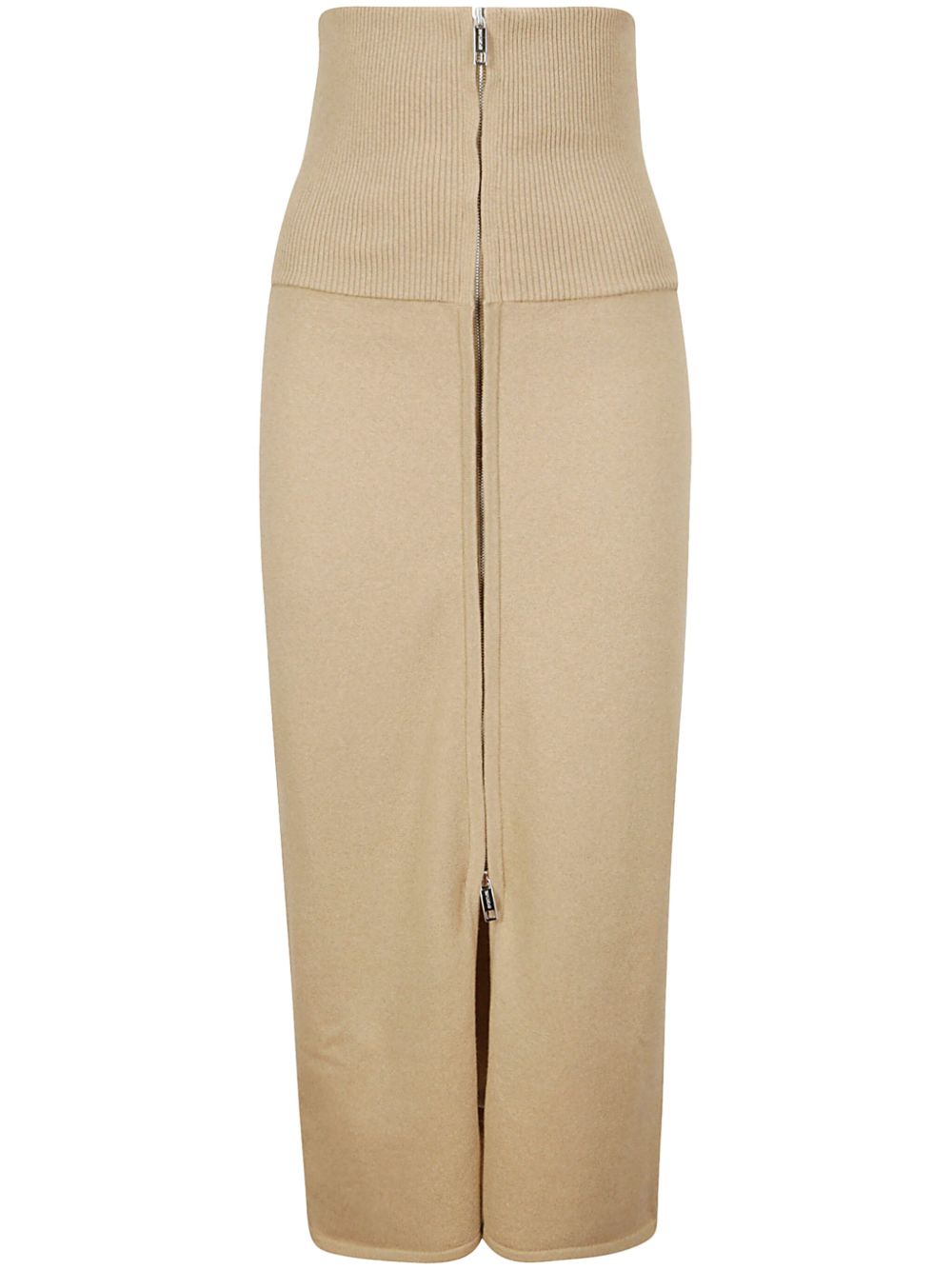 Sportmax 高腰针织半身裙 - 褐色