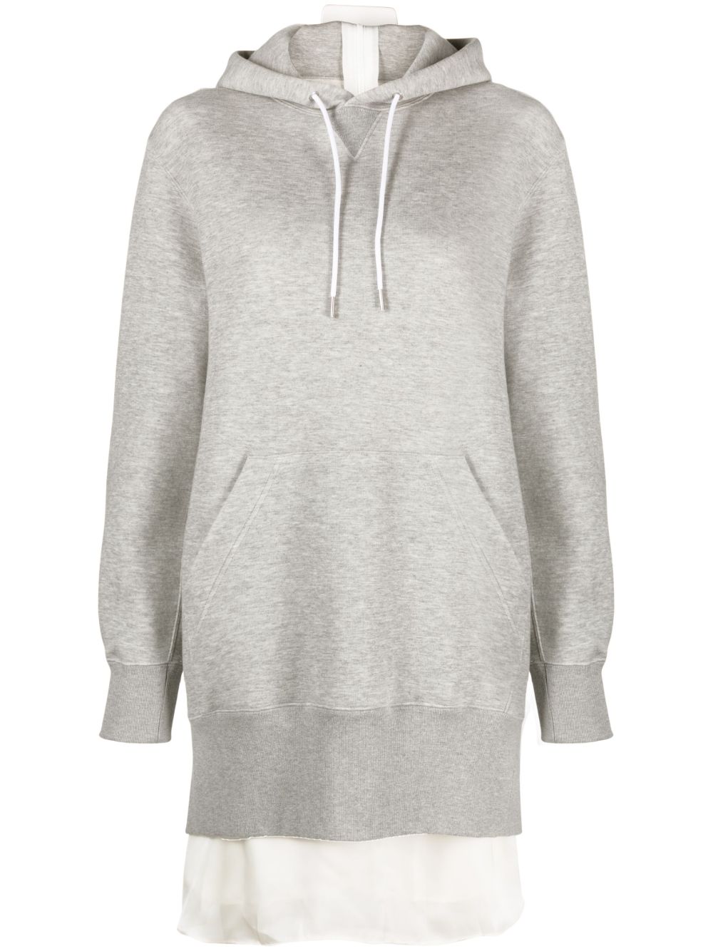 sacai 长袖拉链连帽连衣裙 - 灰色
