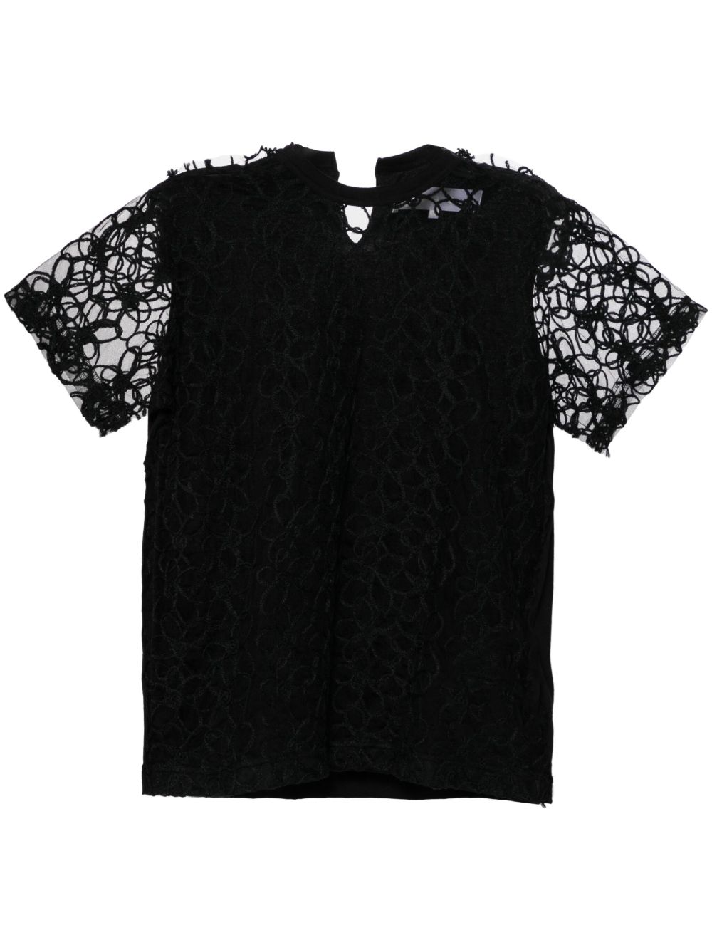 Comme des Garçons TAO 蕾丝细节T恤 - 黑色