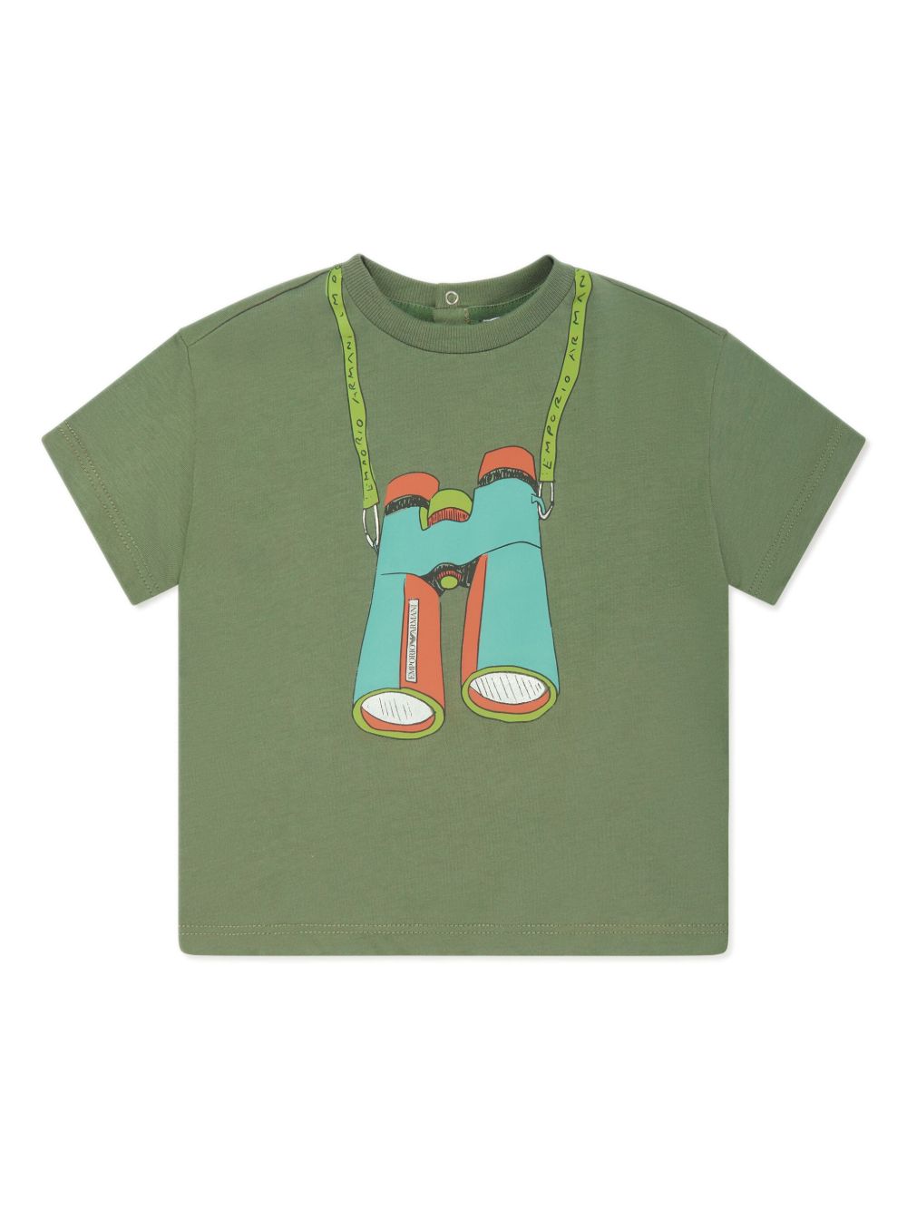 Emporio Armani Kids 图案印花T恤 - 绿色
