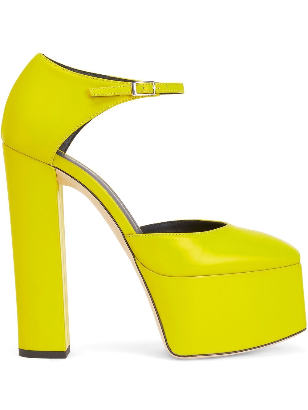 Giuseppe Zanotti 方头水台式高跟鞋 - 黄色