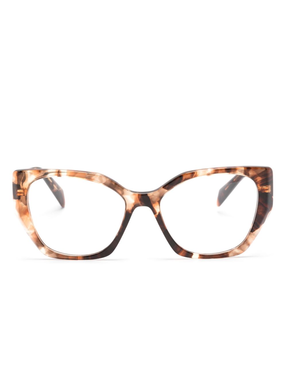 Prada Eyewear Prada Symbole 猫眼形镜框眼镜 - 褐色