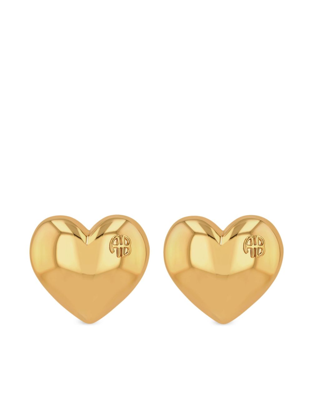 ANINE BING Heart 耳环 - 金色