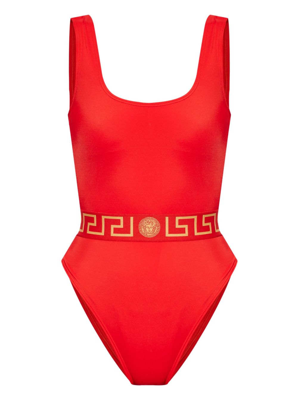 Versace 美杜莎大圆领连体泳衣 - 红色