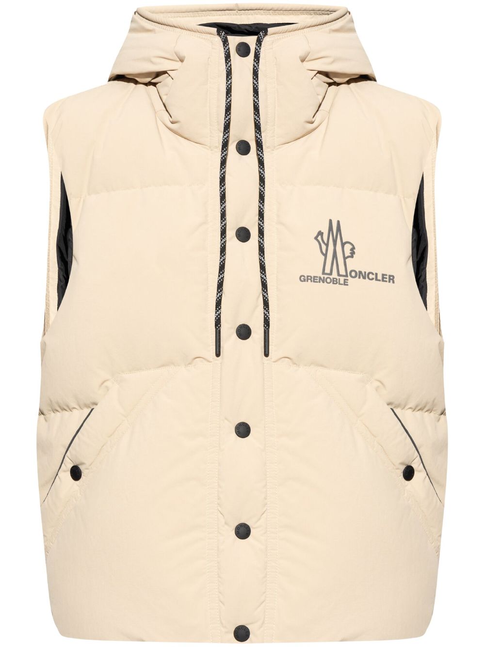 Moncler Grenoble logo印花填充马甲 - 中性色