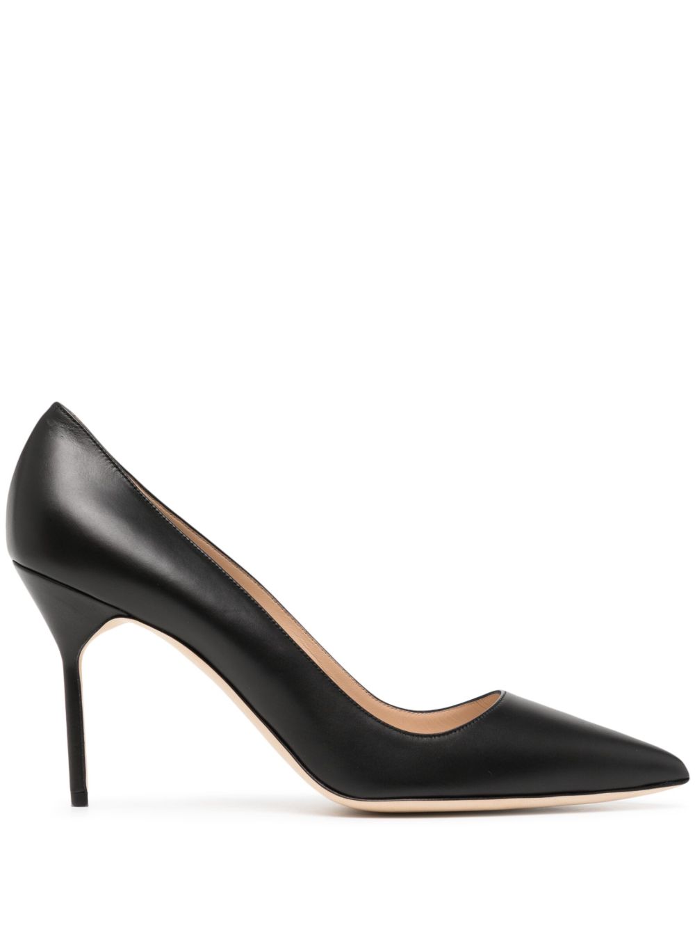 Manolo Blahnik BB 皮质高跟鞋 - 黑色