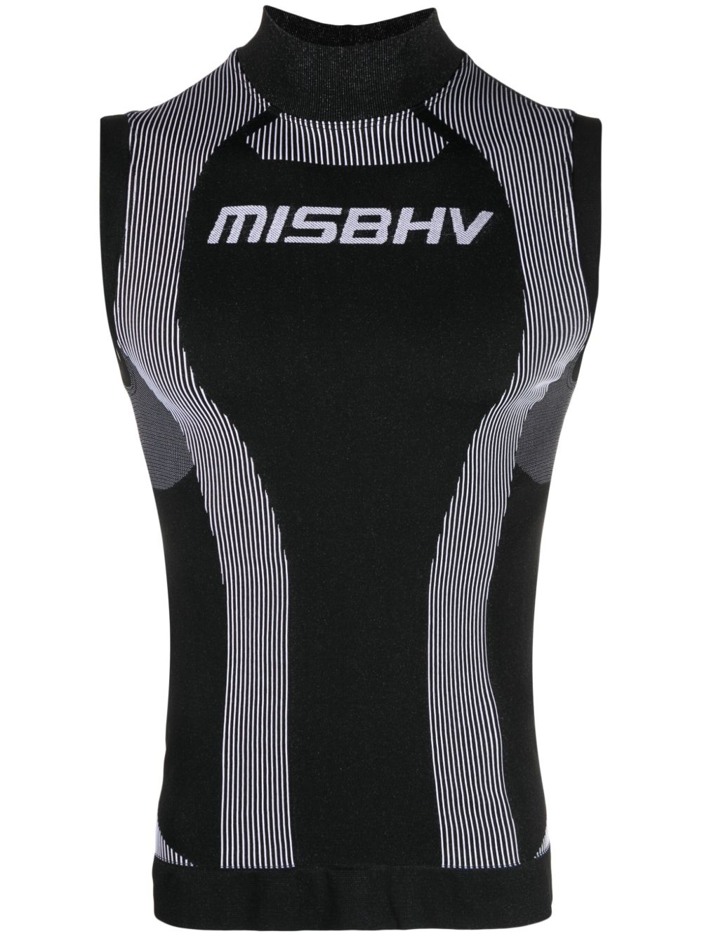 MISBHV logo印花弹性运动T恤 - 黑色