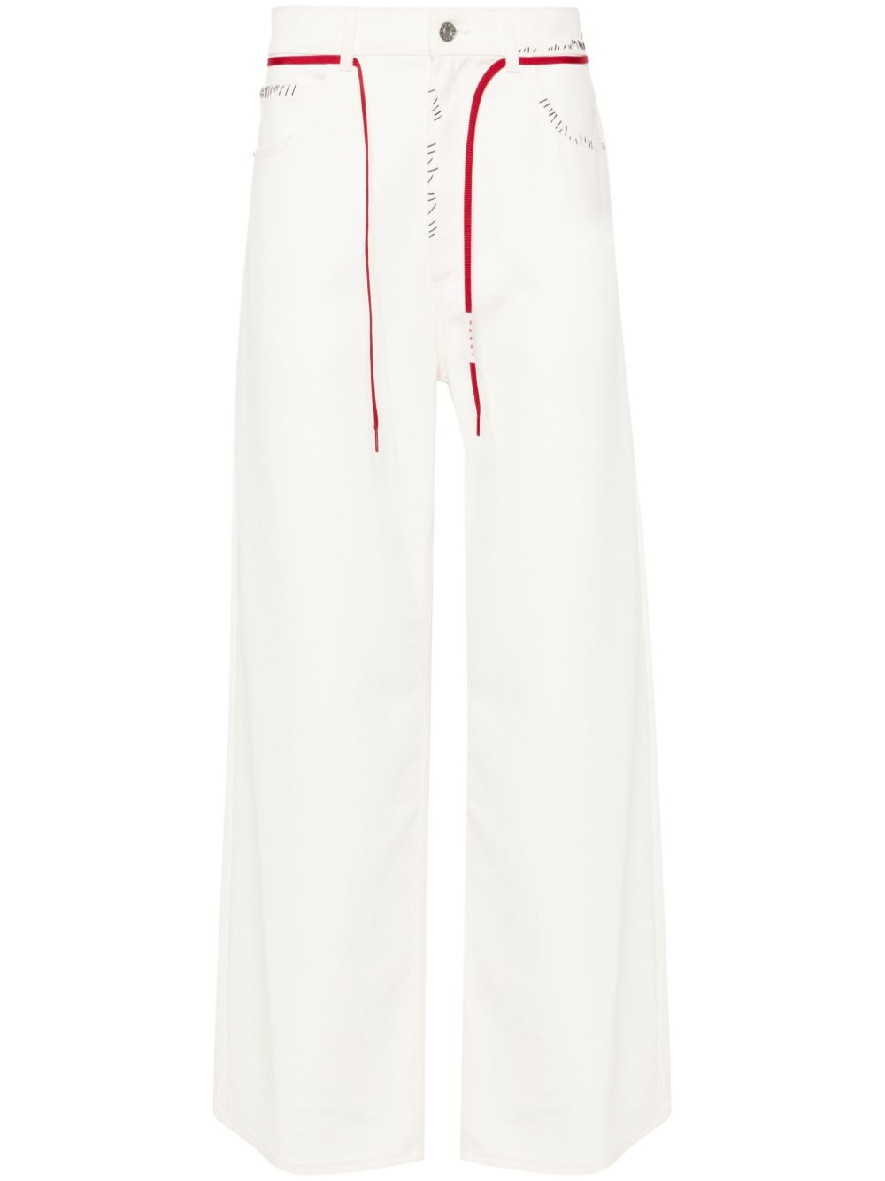 Marni logo补丁牛仔裤 - 白色