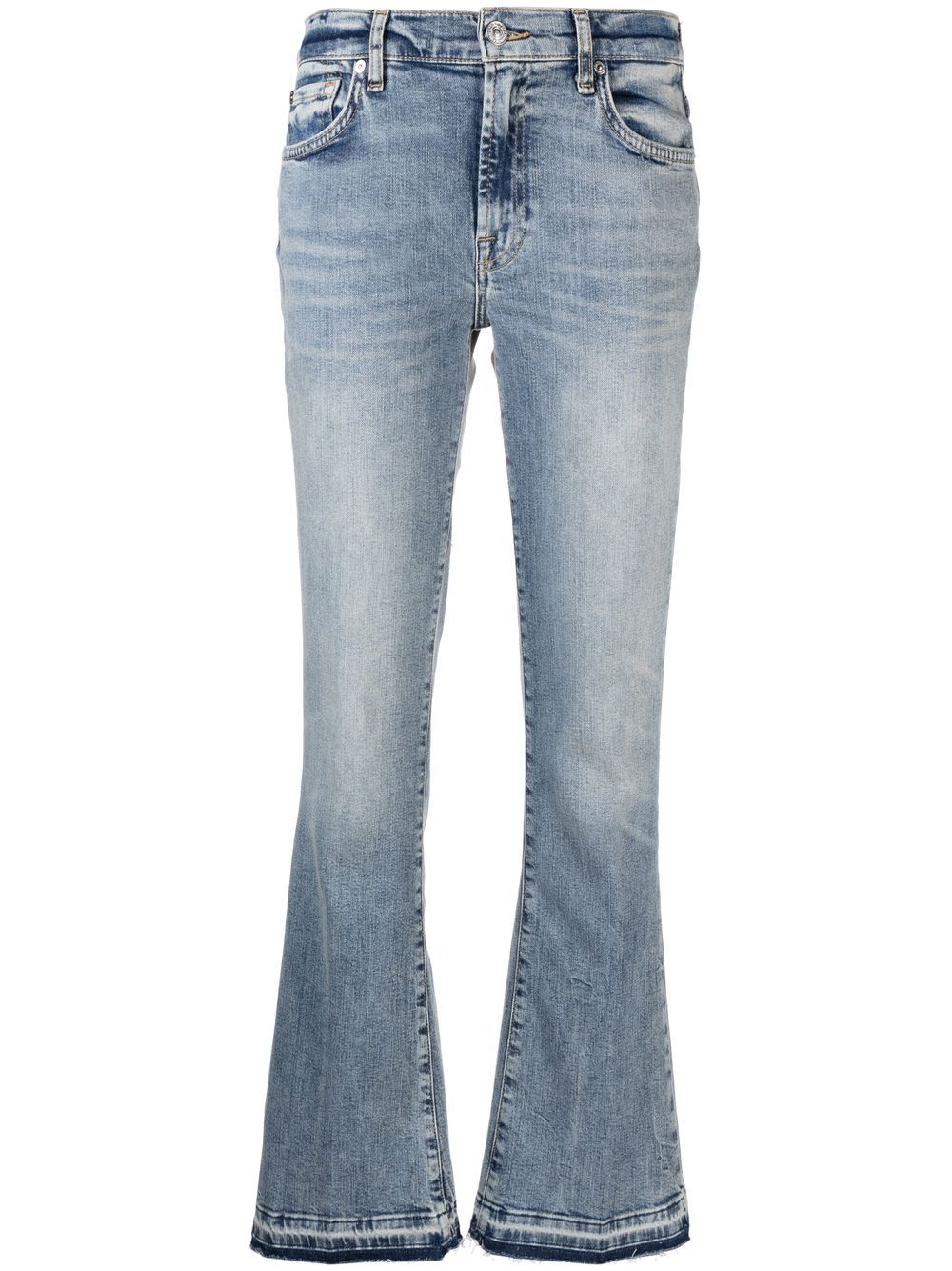 7 For All Mankind 低腰喇叭牛仔裤 - 蓝色