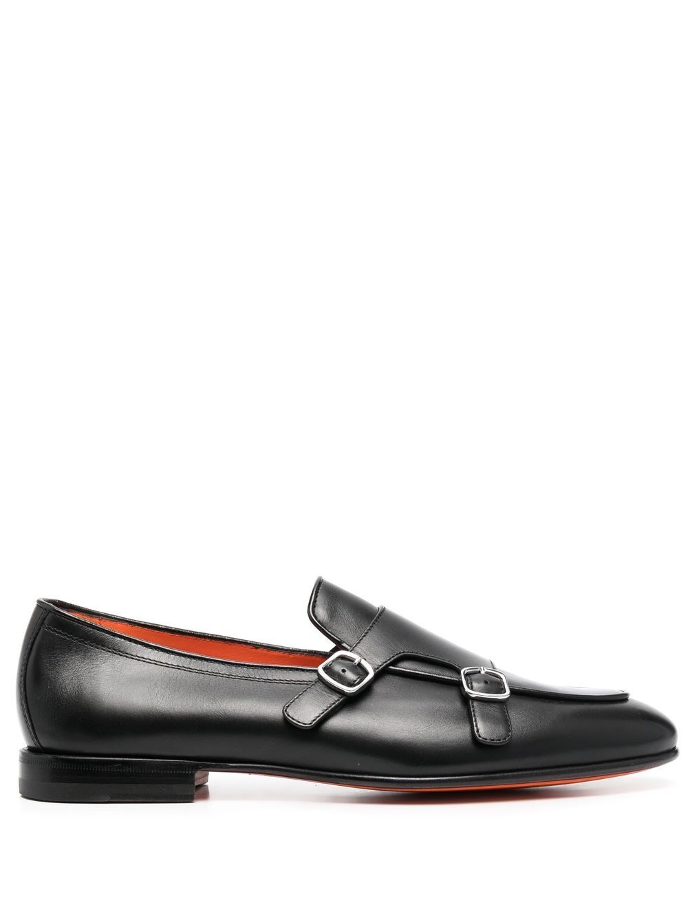 Santoni 皮质孟克鞋 - 黑色
