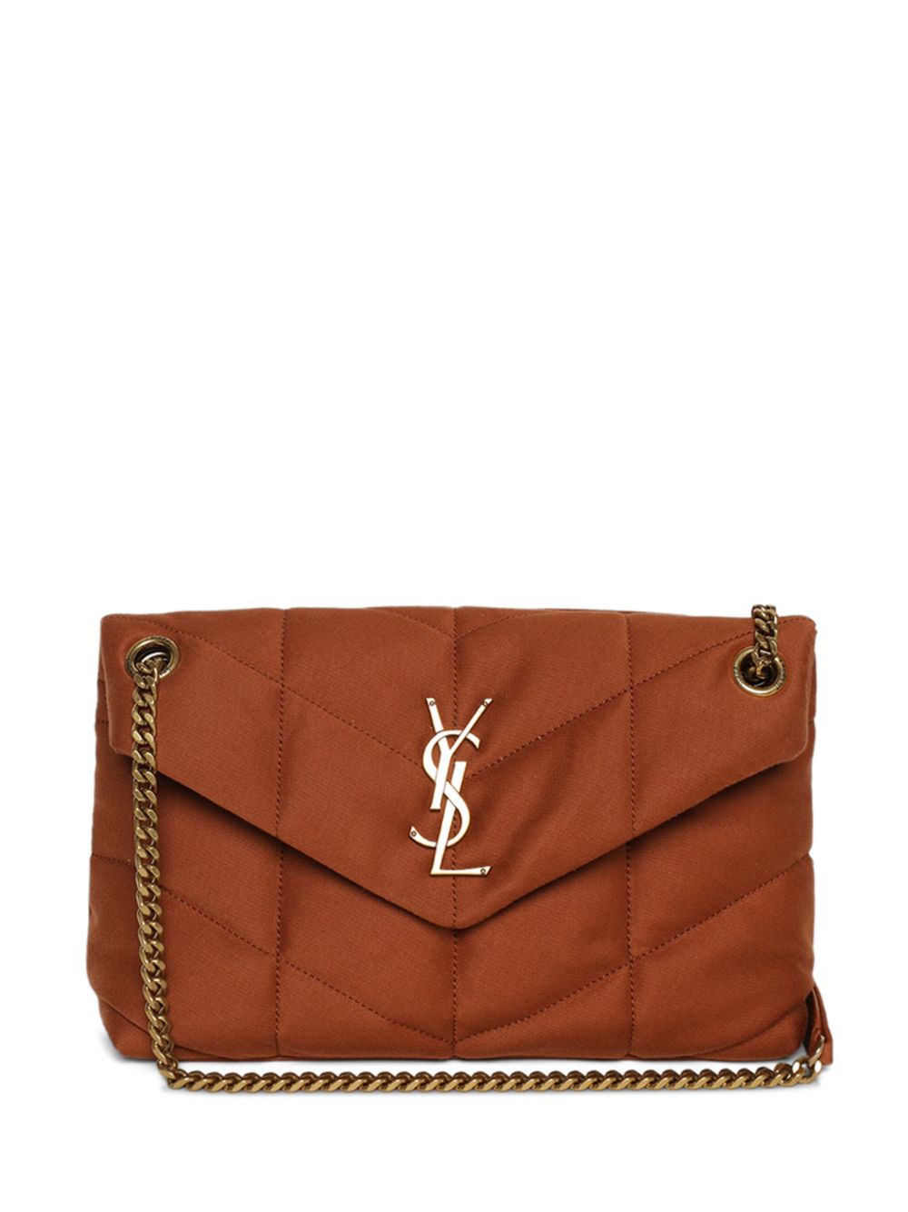 Saint Laurent LouLou 绗缝中号单肩包 - 褐色