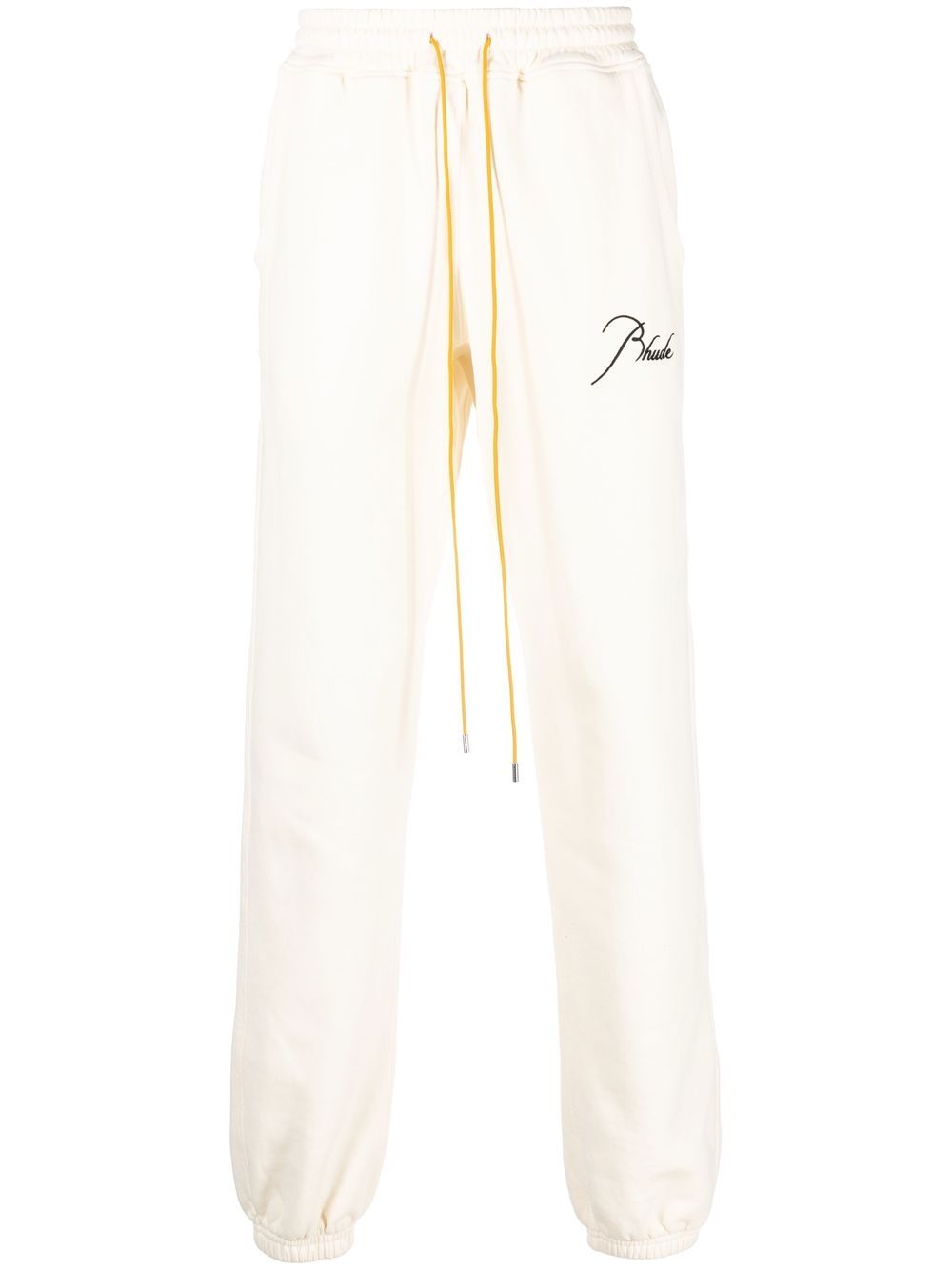 RHUDE logo刺绣抽绳运动裤 - 白色