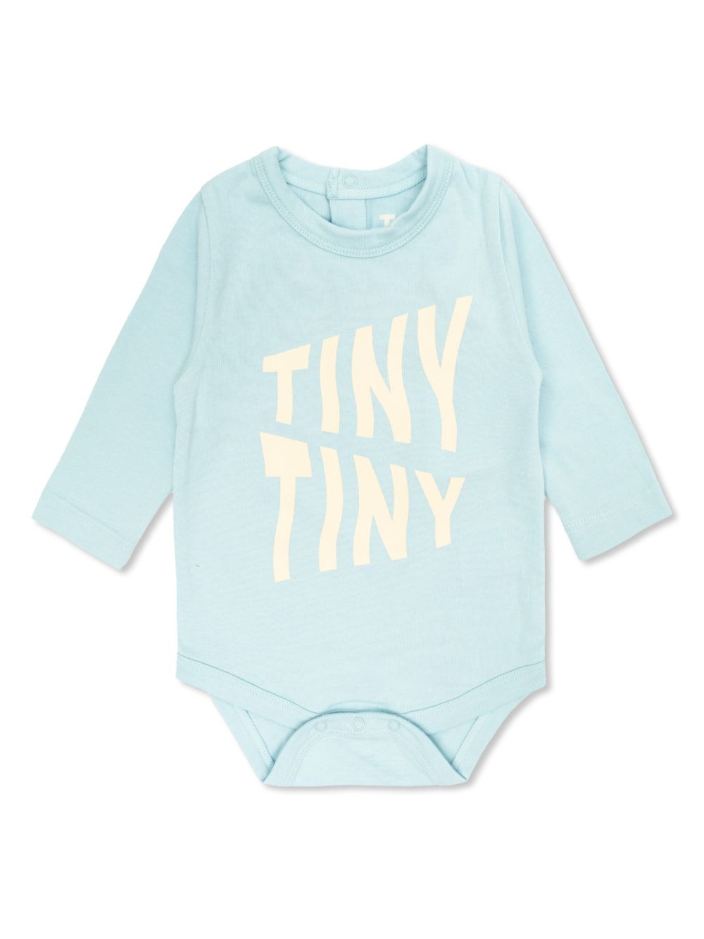 Tiny Cottons logo印花棉连体衣 - 蓝色