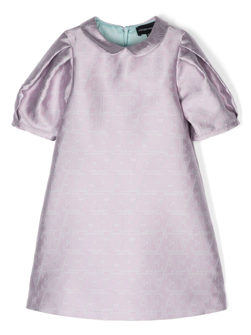 Emporio Armani Kids logo提花连衣裙 - 紫色