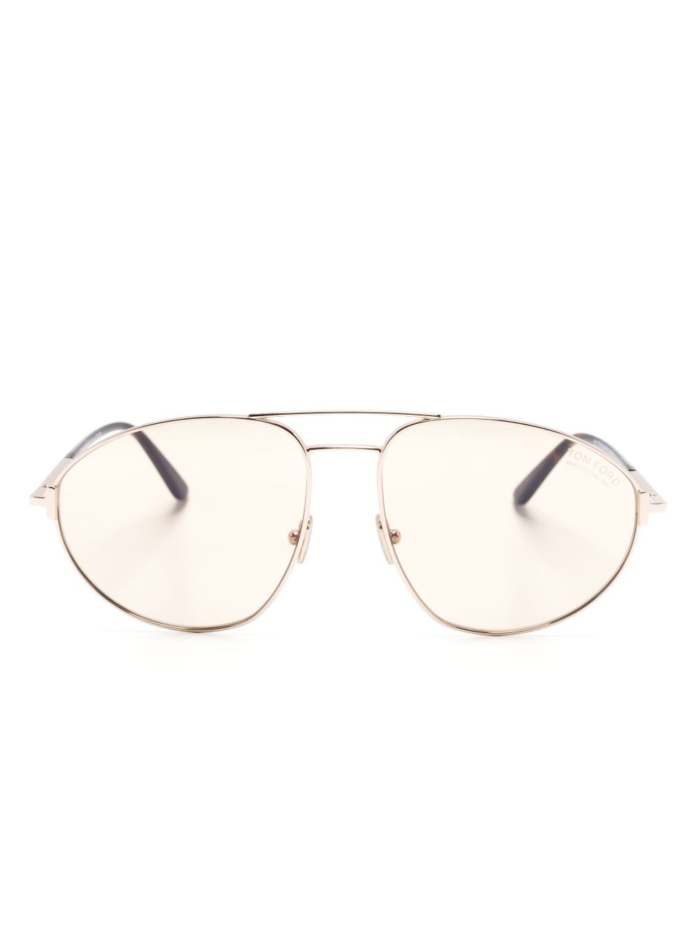 TOM FORD Eyewear Ken 飞行员镜框太阳眼镜 - 金色