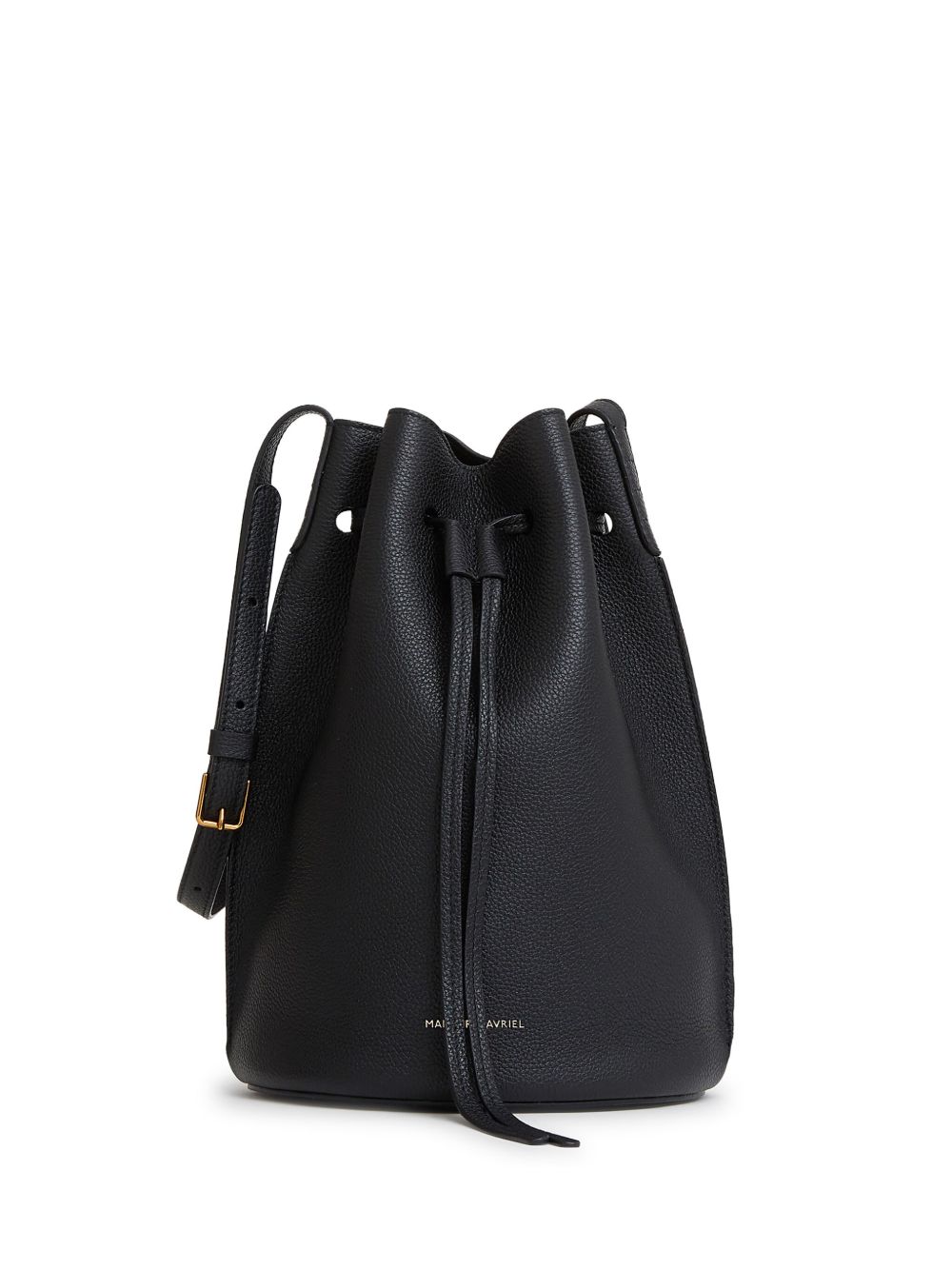 Mansur Gavriel Champagne logo印花水桶包 - 黑色