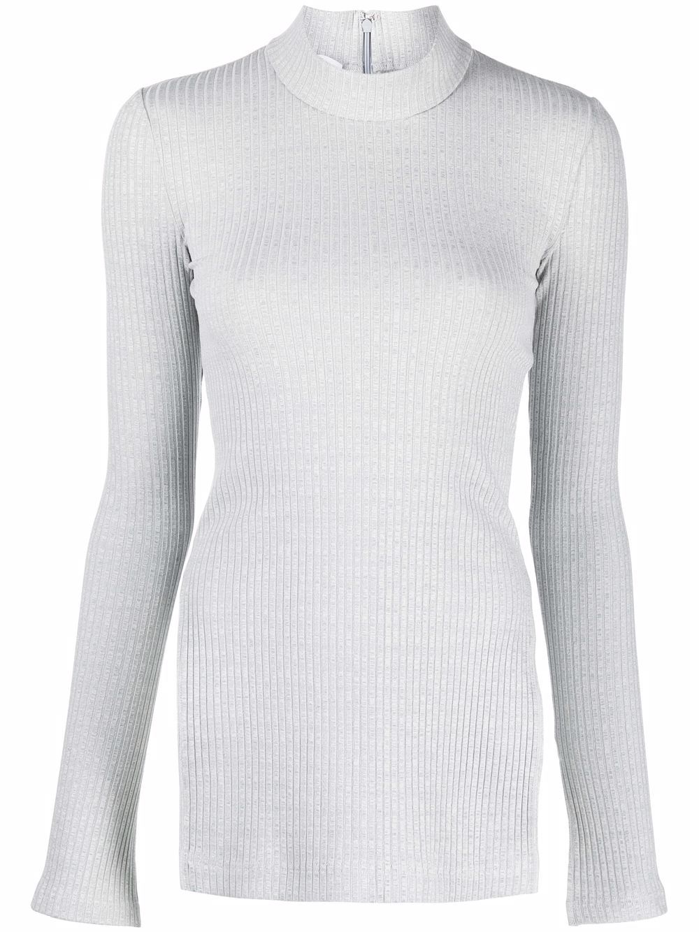 Helmut Lang 罗纹针织长袖上衣 - 灰色