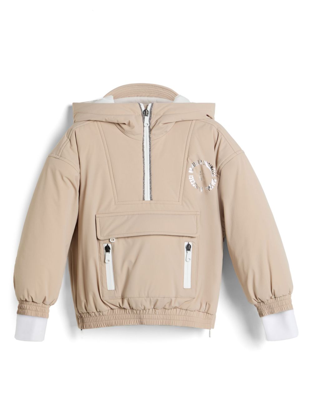 Brunello Cucinelli Kids 填充夹克 - 中性色