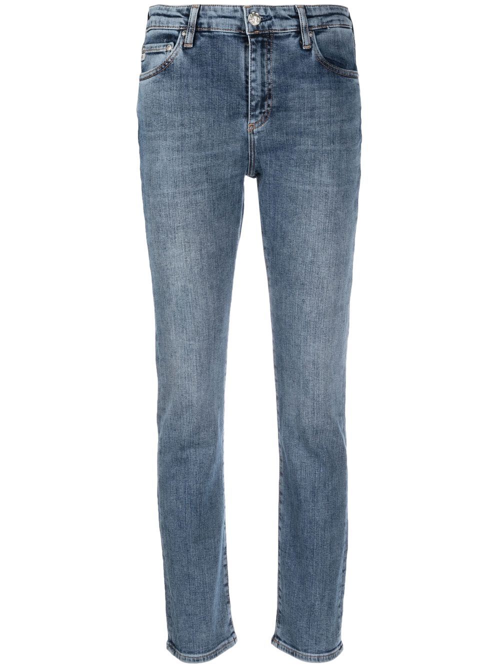 AG Jeans 高腰直筒牛仔裤 - 蓝色