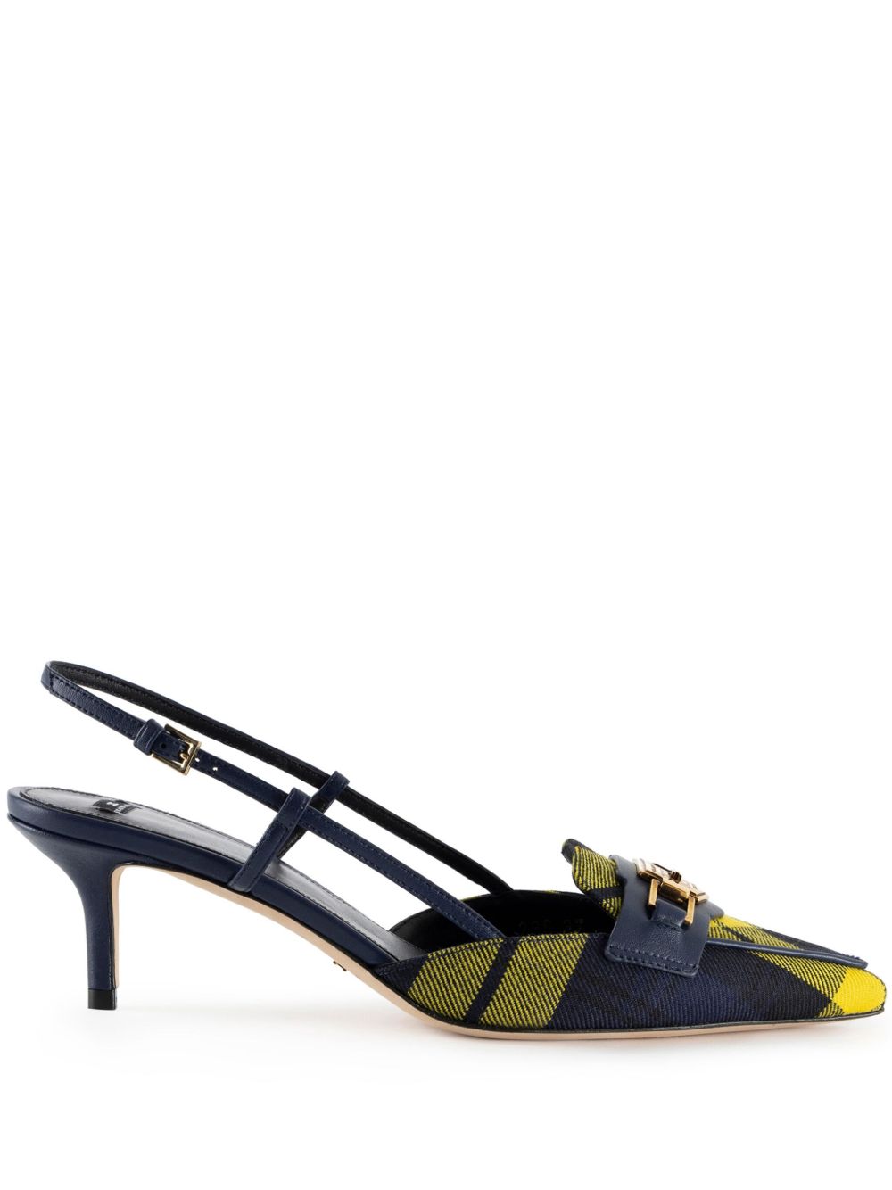 Elisabetta Franchi Tartan 中跟鞋 - 蓝色