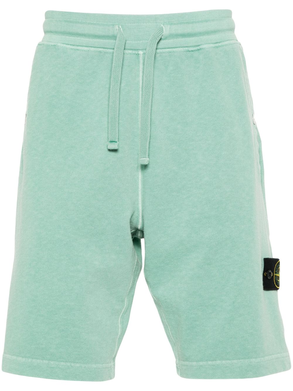 Stone Island 罗盘徽章平纹针织短裤 - 绿色