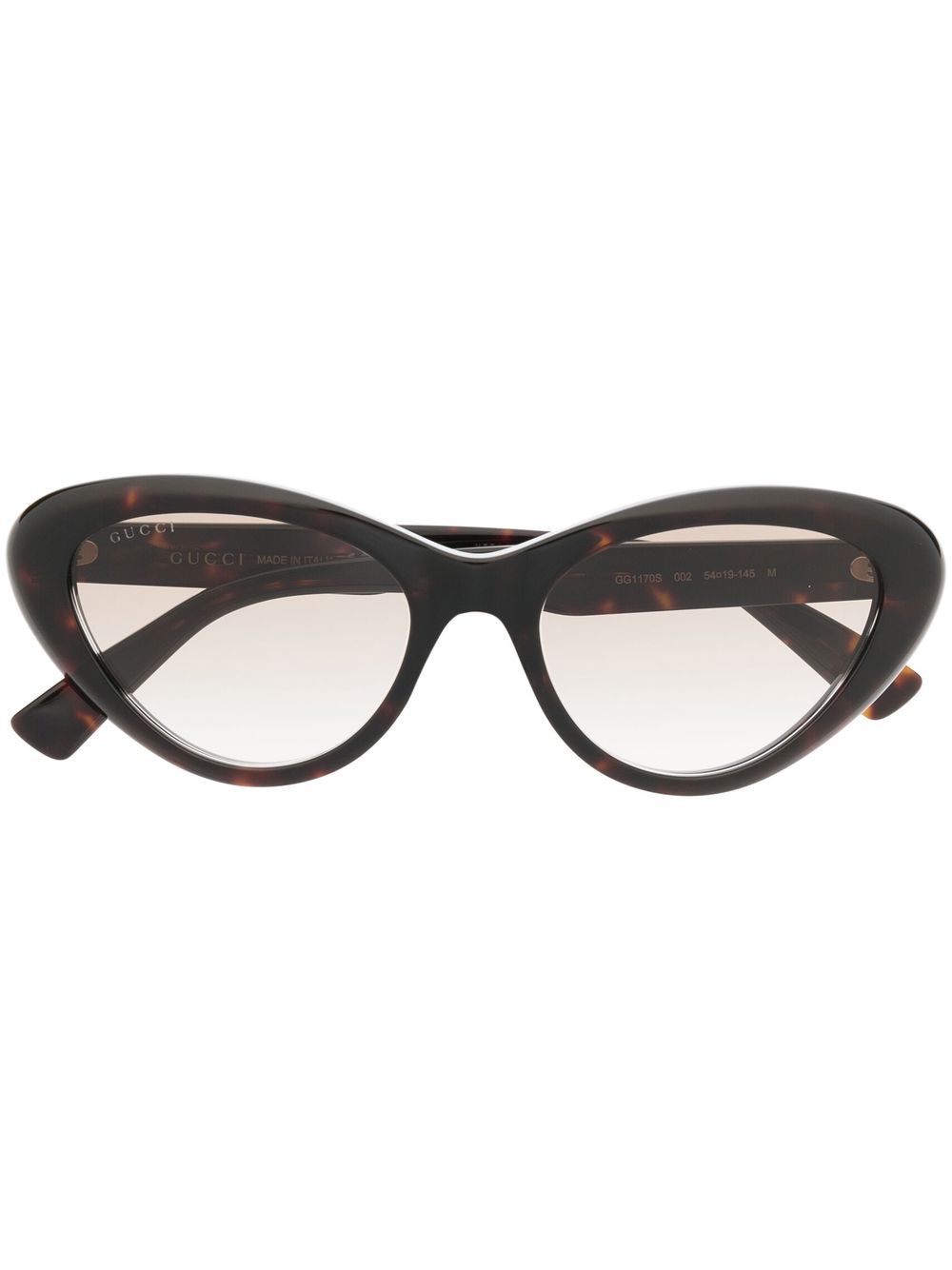 Gucci Eyewear 玳瑁纹猫眼框太阳眼镜 - 褐色