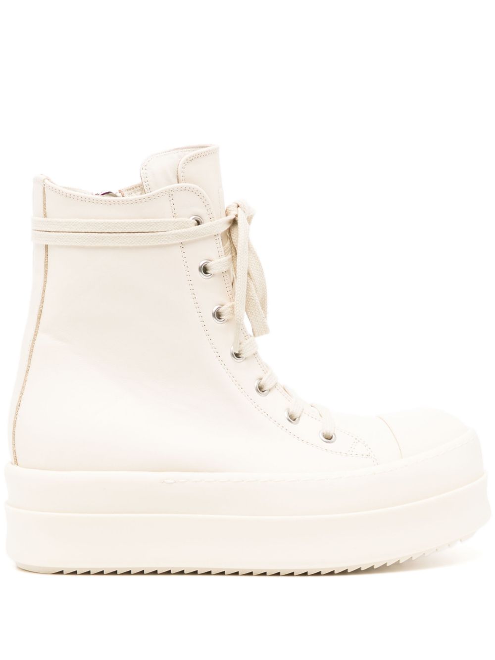 Rick Owens Mega Bumper 皮质运动鞋 - 白色