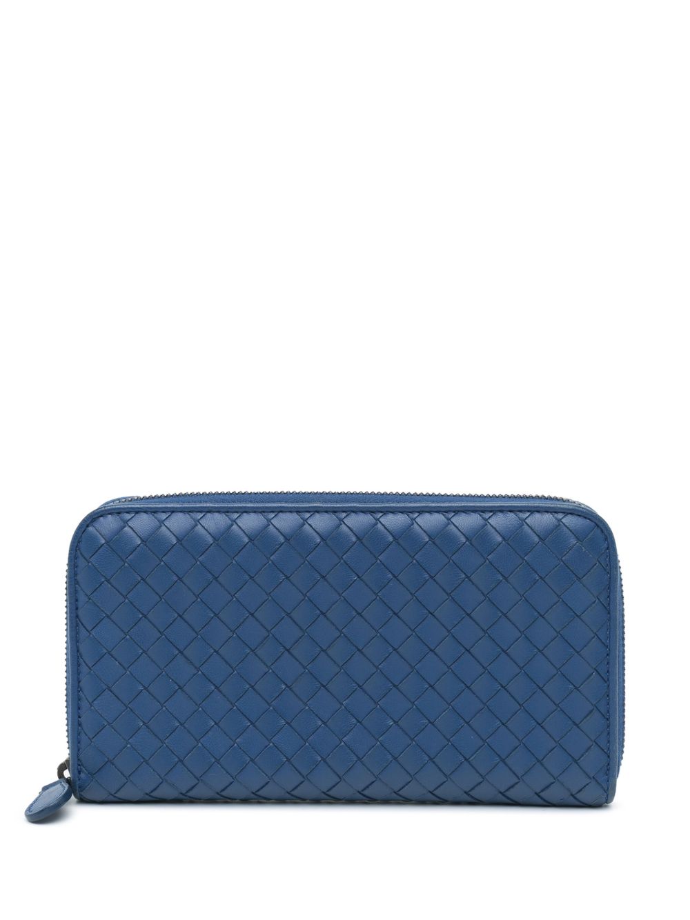 Bottega Veneta Pre-Owned Intrecciato 环绕式拉链长款钱包（2012-2023年典藏款） - 蓝色