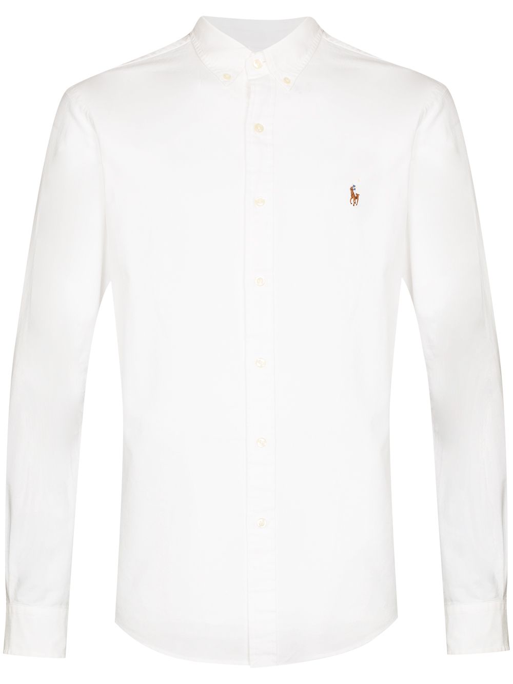 Polo Ralph Lauren logo刺绣长袖衬衫 - 白色