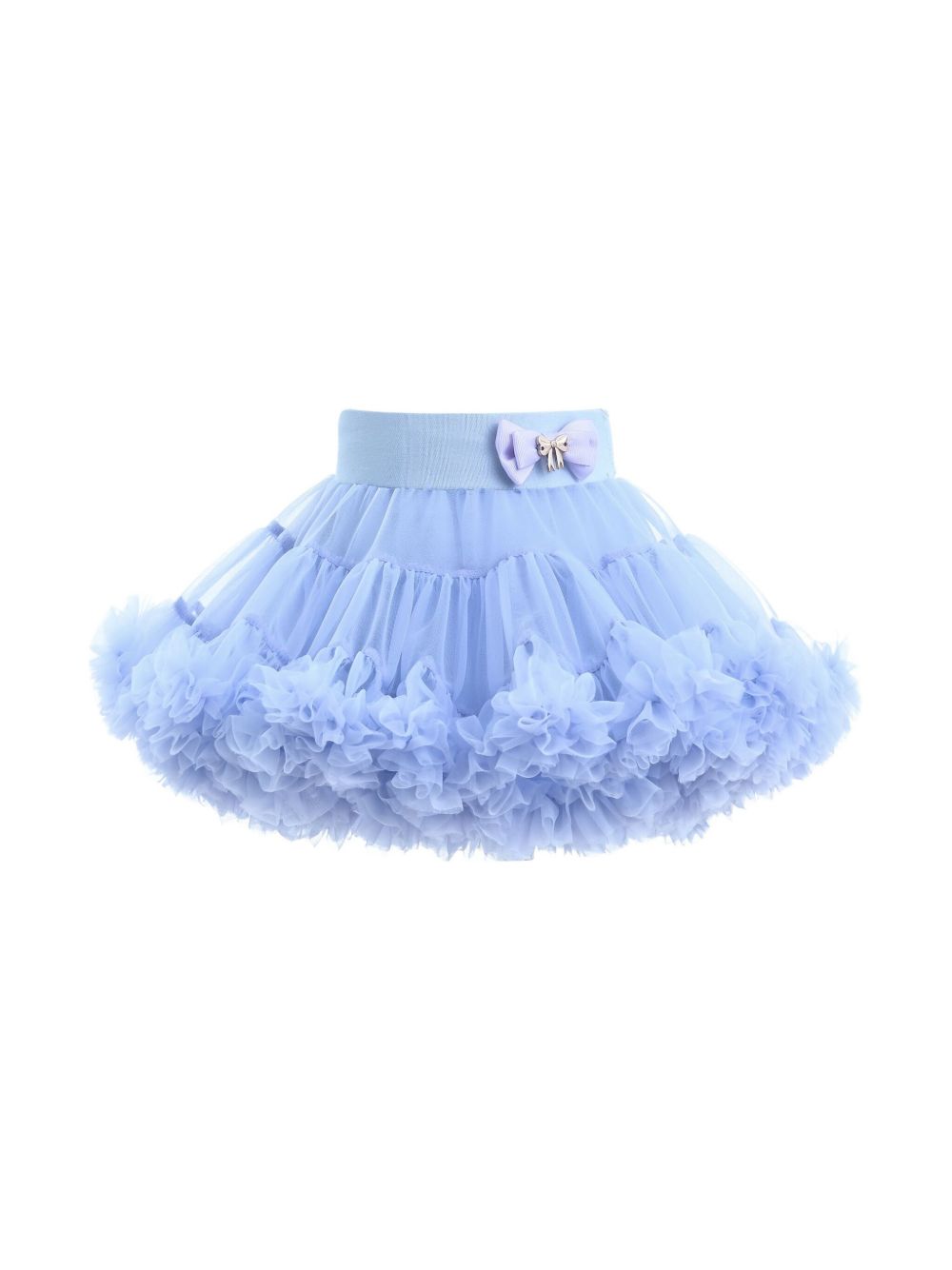 Mimi Tutu 蝴蝶结饰薄纱半身裙 - 蓝色