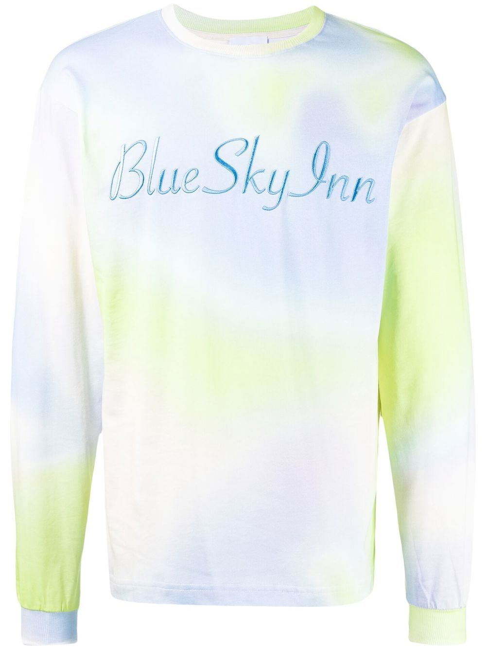 BLUE SKY INN 扎染logo刺绣T恤 - 蓝色