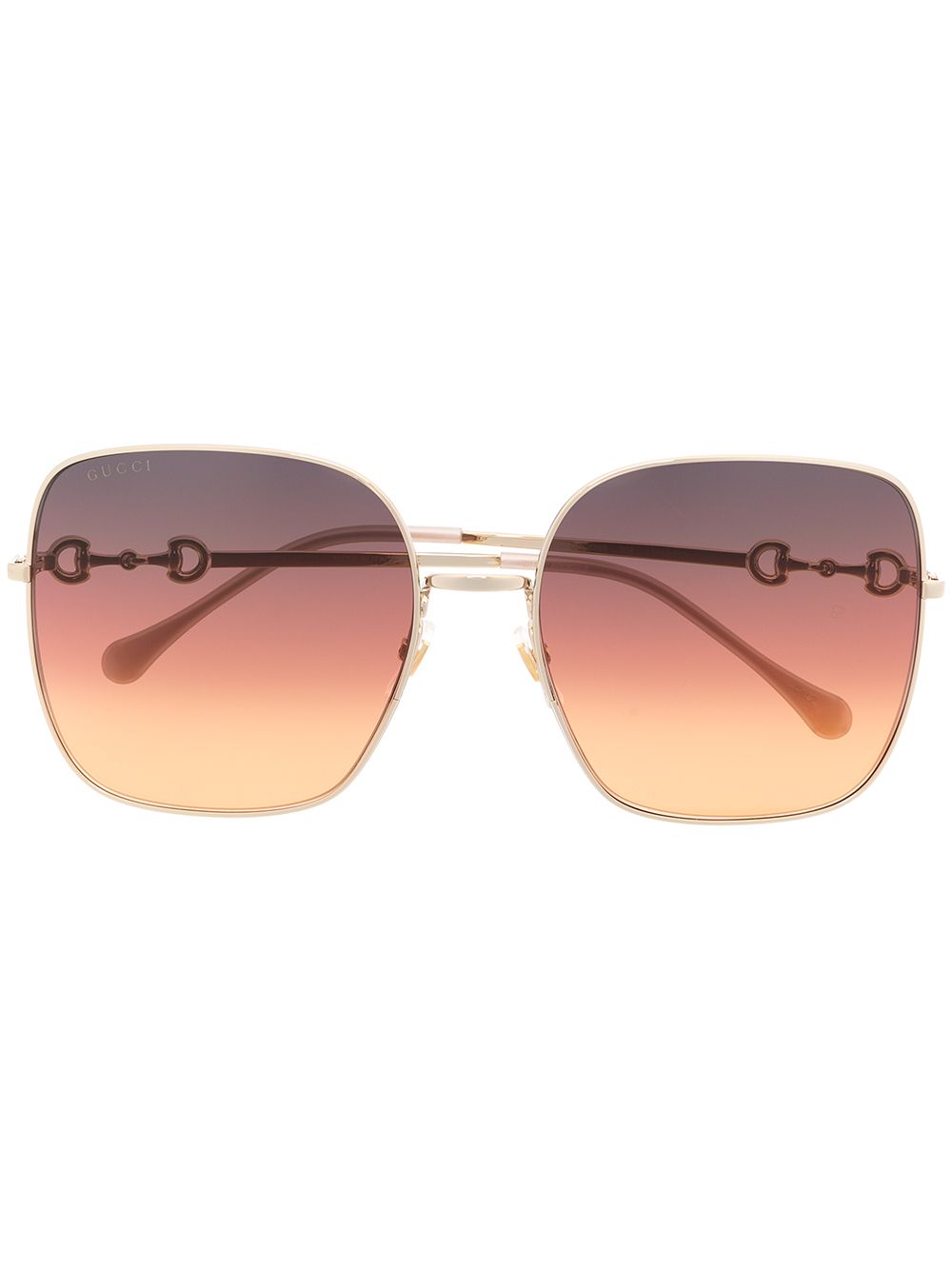 Gucci Eyewear 超大方框太阳眼镜 - 金色